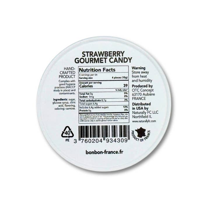 Bonbon USA France - Wholesale Hard Candy - Saint Ange Strawberry - French Gourmet Natural Candy Tin2