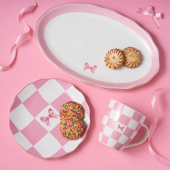 Godinger - Wholesale Platter - Coquette Pink Bow Platter