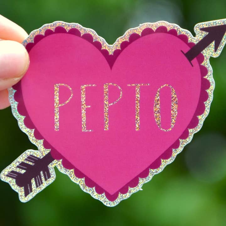 Pepto Heart Sticker for wholesale by Bus 20 Ceramics