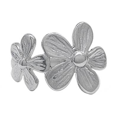 Anillo de plata de ley con doble flor para venta al por mayor de SITA
