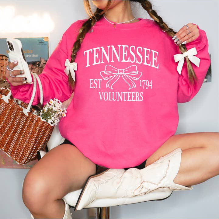 Tennessee Volunteer Bow Crew Sweatshirt for wholesale by Crossaid