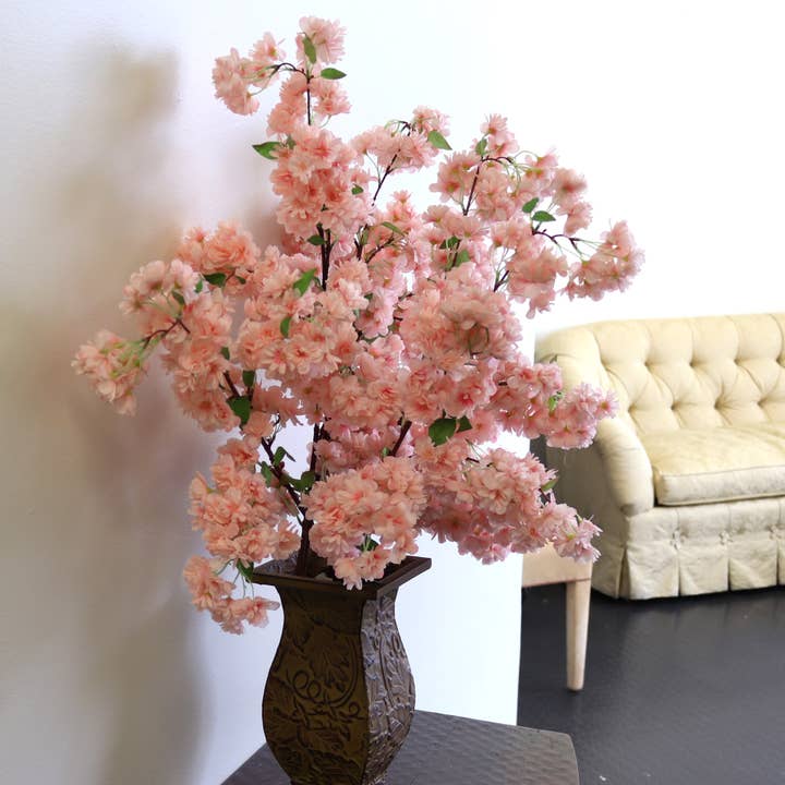 Larksilk - Wholesale Artificial Flowers - 3-Pack: Soft Pink 40" Cherry Blossom Stem With Silk Flowers5