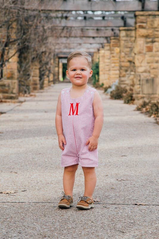 Love That Cotton - Wholesale Jumpsuit - Baby - Classic Seersucker Jon Jon - Red Seersucker0