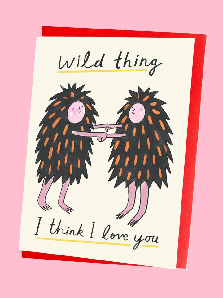 Wild Thing Love You Eco Greeting Card for wholesale by Kitty Kenda Papergoods