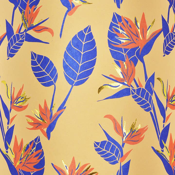 Birds of Paradise Persika/Navy/Lax/Guldfolie för wholesale av MIDORI Inc.