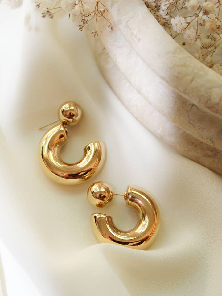 Perfect Chunky Stud Hoops for wholesale by 24th & Gold