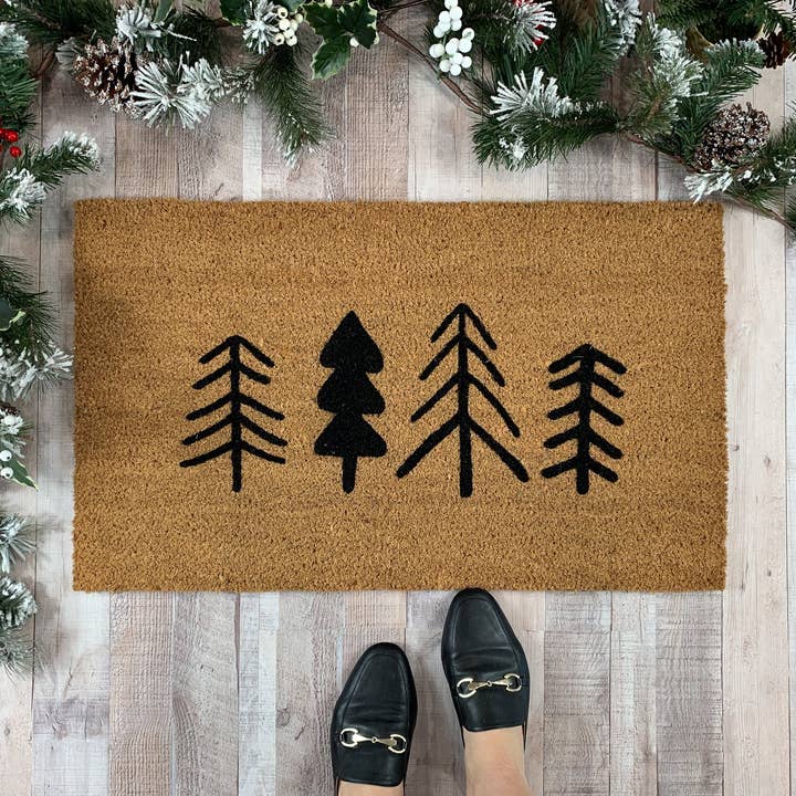 Nickel Designs Doormats - Wholesale Door Mat - Modern Trees Rustic Winter Doormat