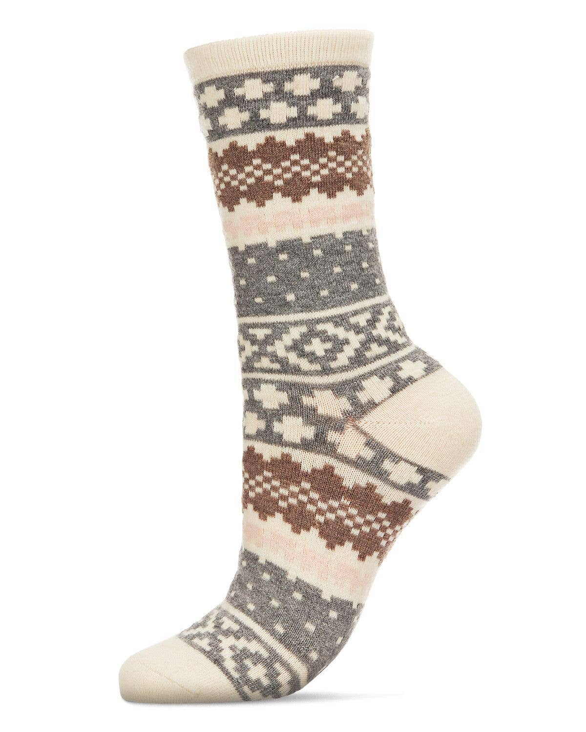 Infinity Classics International Inc. - Vente Chaussettes – femme - T-shirt en cachemire mélangé MeMoi Winter Fairisle3