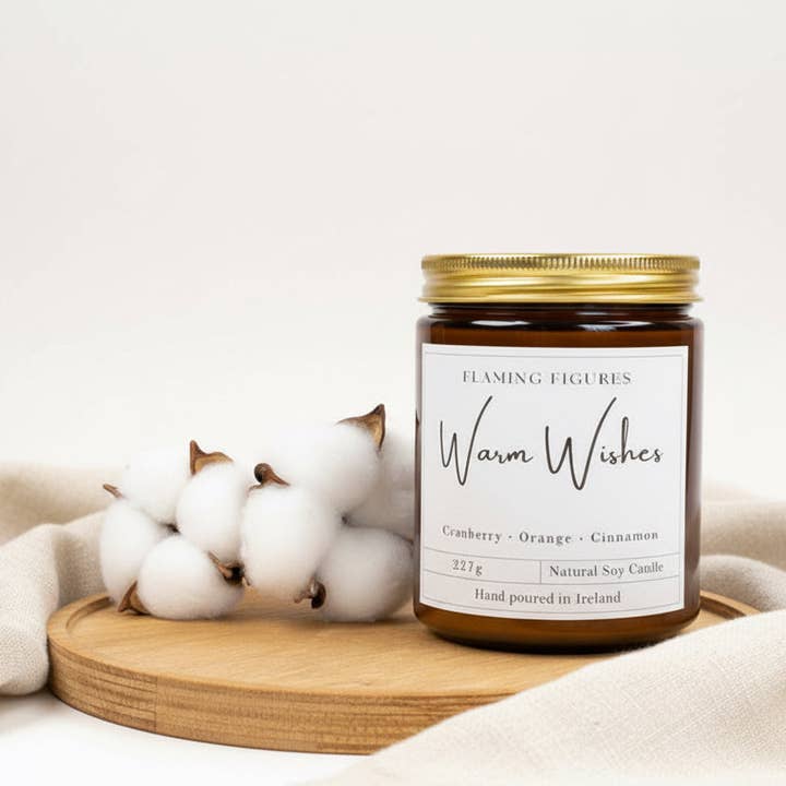 Bougie de soja Vœux chaleureux pour la vente par Flaming Figures