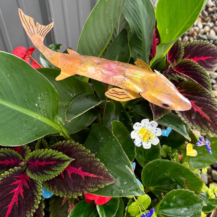 Clever Goods by Annabelle Noel Designs - Wholesale Garden/Lawn Stake - Natural Copper Koi Garden Stake