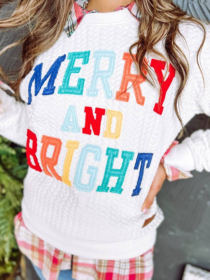 White Rainbow letter print sweatshirt for wholesale on Faire2