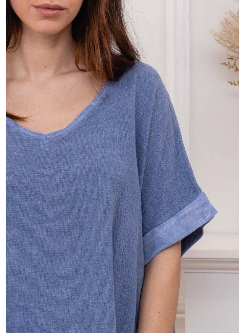 LINEN & COTTON HOUSE – Blusa - Mulher por atacado – Camisa de algodão e linho tamanho único11