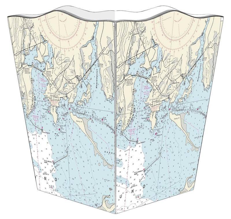 Marye-Kelley - Vente Poubelles/Corbeilles - WB2520 - Corbeille à papier pour cartes marines de Stonington, CT0