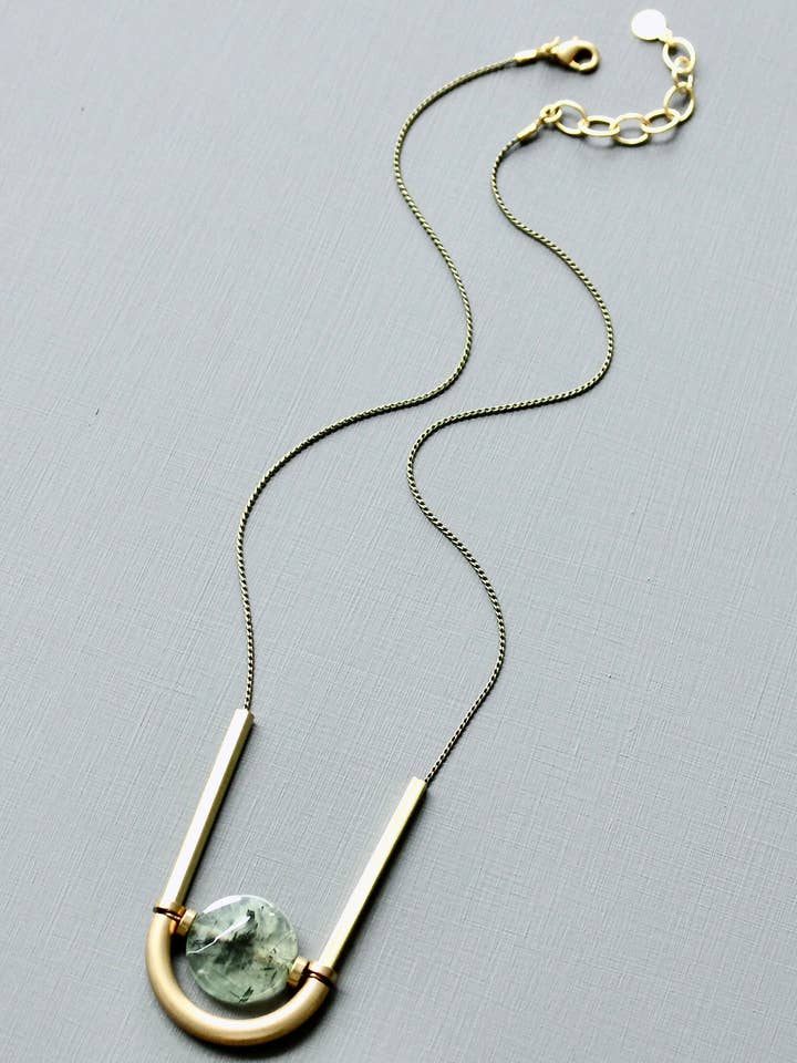 Collier à quartz géométrique JLT119 pour la vente par David Aubrey Jewelry