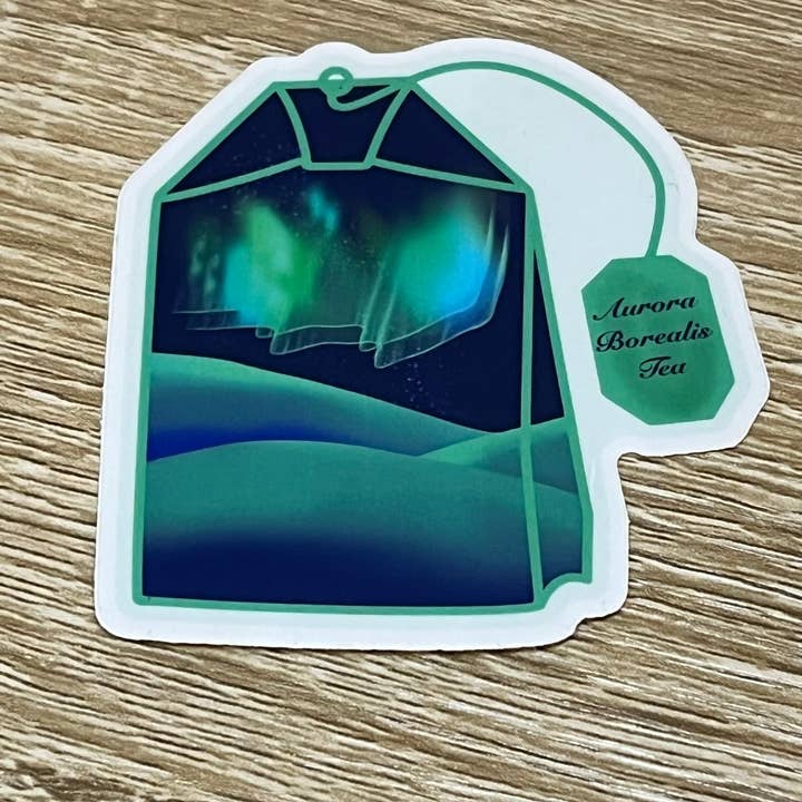 Vinyl 3” Sticker Aurora Borealis Tea for wholesale by Greetings From Hospitality Lane