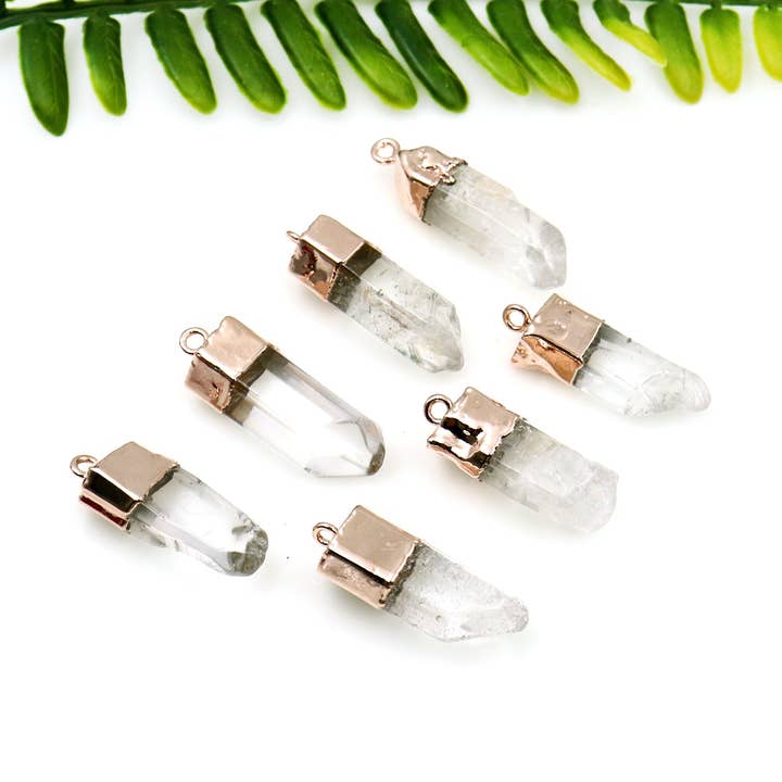 Kristal getrommeld 29x10 mm roségouden edelsteentussenstuk voor wholesale door GemMartUSA