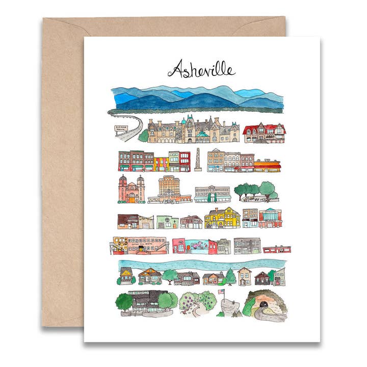 Asheville Card for wholesale by Jodi Lynn's Emporium of Doodles