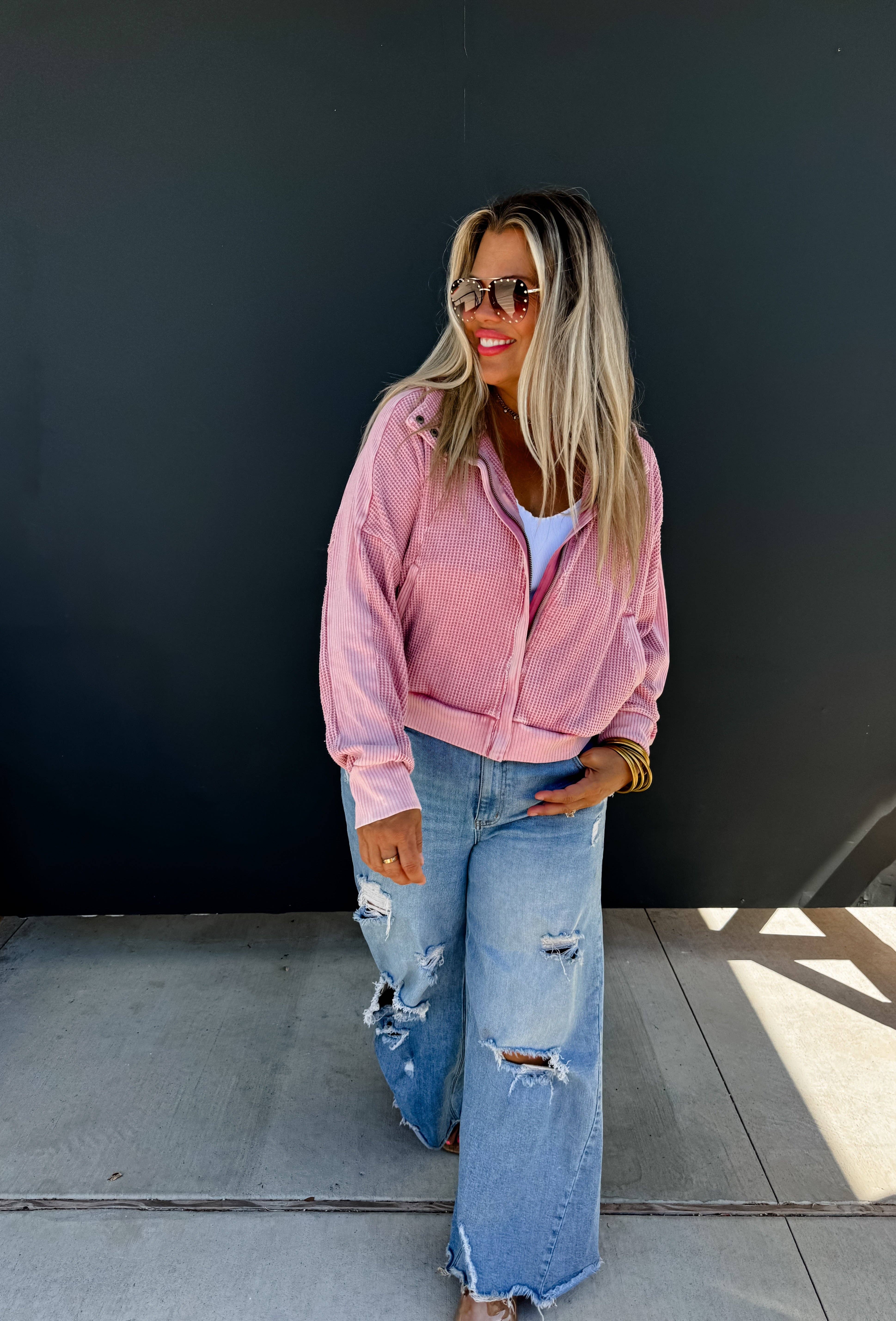 BLAKELEY - Wholesale Hoodie - Women's - MAISIE MINERAL WASH HOODIE JACKET0