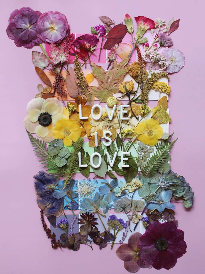 Love is Love Pressed Flower Print for wholesale by Framed Florals