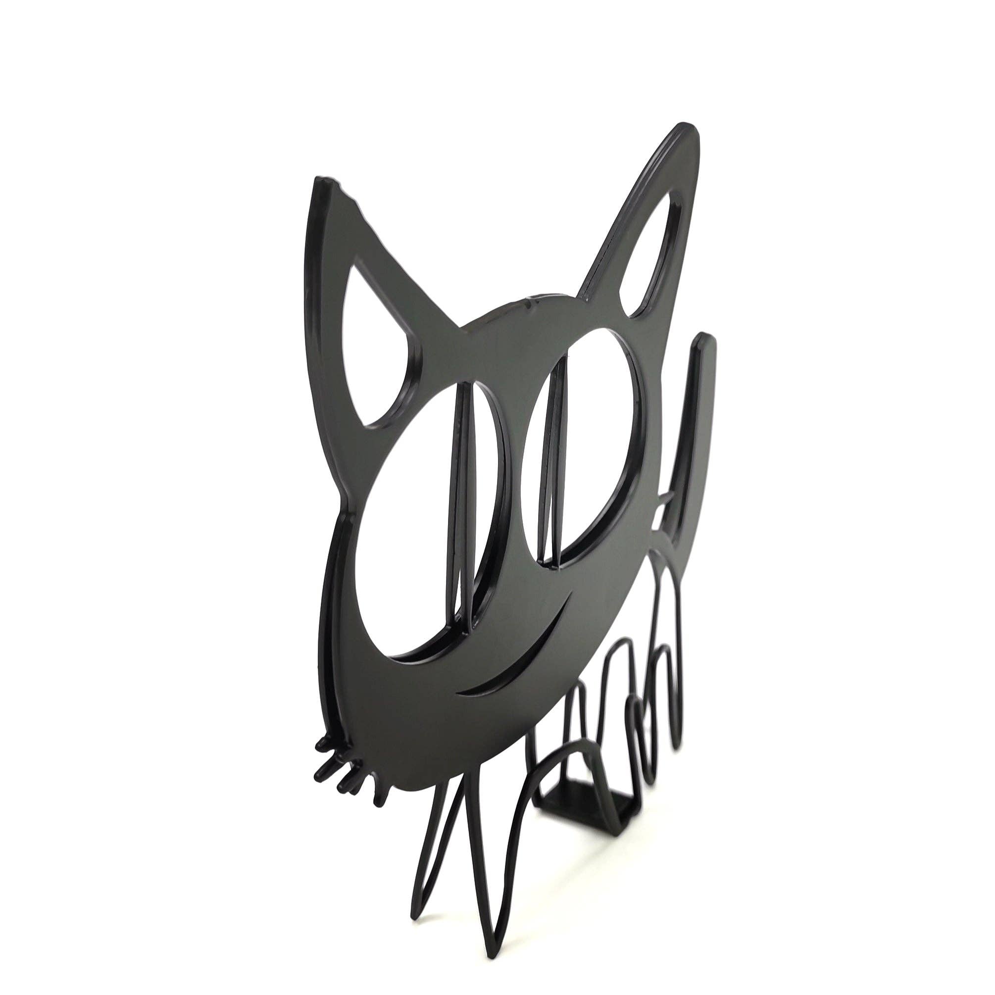 FIXTUREDISPLAYS – Engroshandel Pyntefigur – 4,6X4,9X0,4" Yndefuld Metal Kattekunst Moderne Interiører med Elegance 21940-803