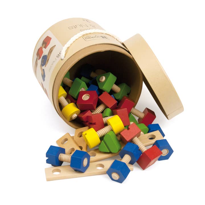 TOYS SERVICE, SL. -ANDREU TOYS- - Wholesale Wood Toy - Kids - Bolts & Nuts - 56 Pieces
