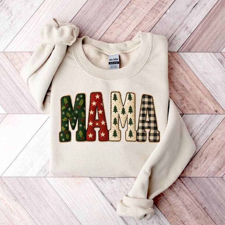 Christmas Mama Sweatshirt, Christmas Tree Buffalo Plaid Mama for wholesale by NVC Ecommerce LLC