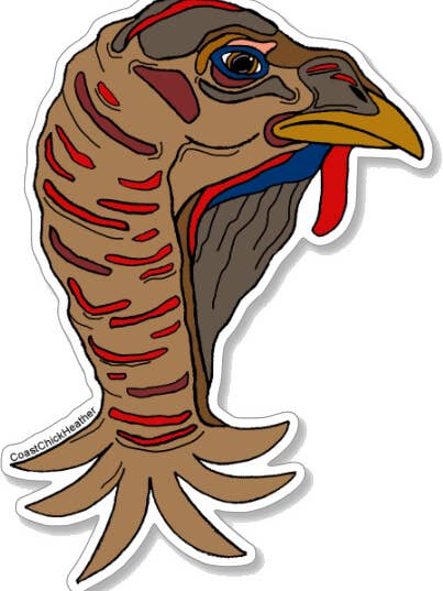 Turkey View Waterproof Sticker for wholesale by Coast Chick Heather Jordan