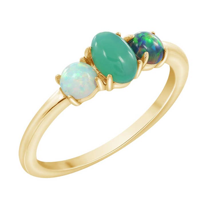 Natural Three Stone Ring for wholesale by Diamonbliss