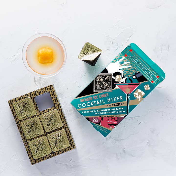 Herb & Lou's - Wholesale Cocktail mix/syrup - Cucumber & Watermelon Margarita Cocktail Mixer Cubes- 6-Cube1