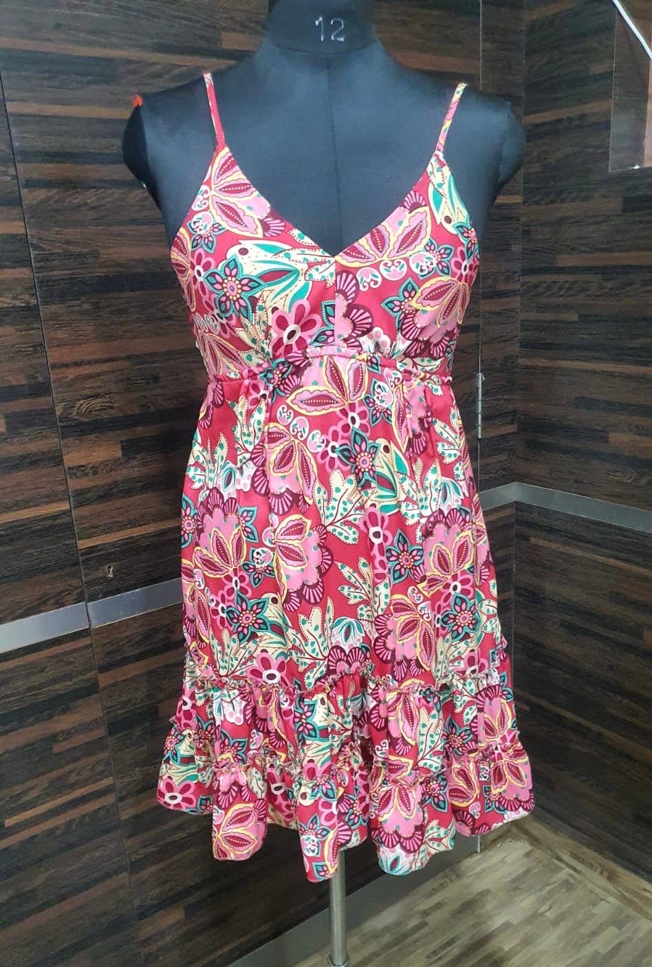 Meghcraft - Wholesale Dress - Women's - Silk Short Maxi Dresses-Smocking Back Style Silk Mini Dress5