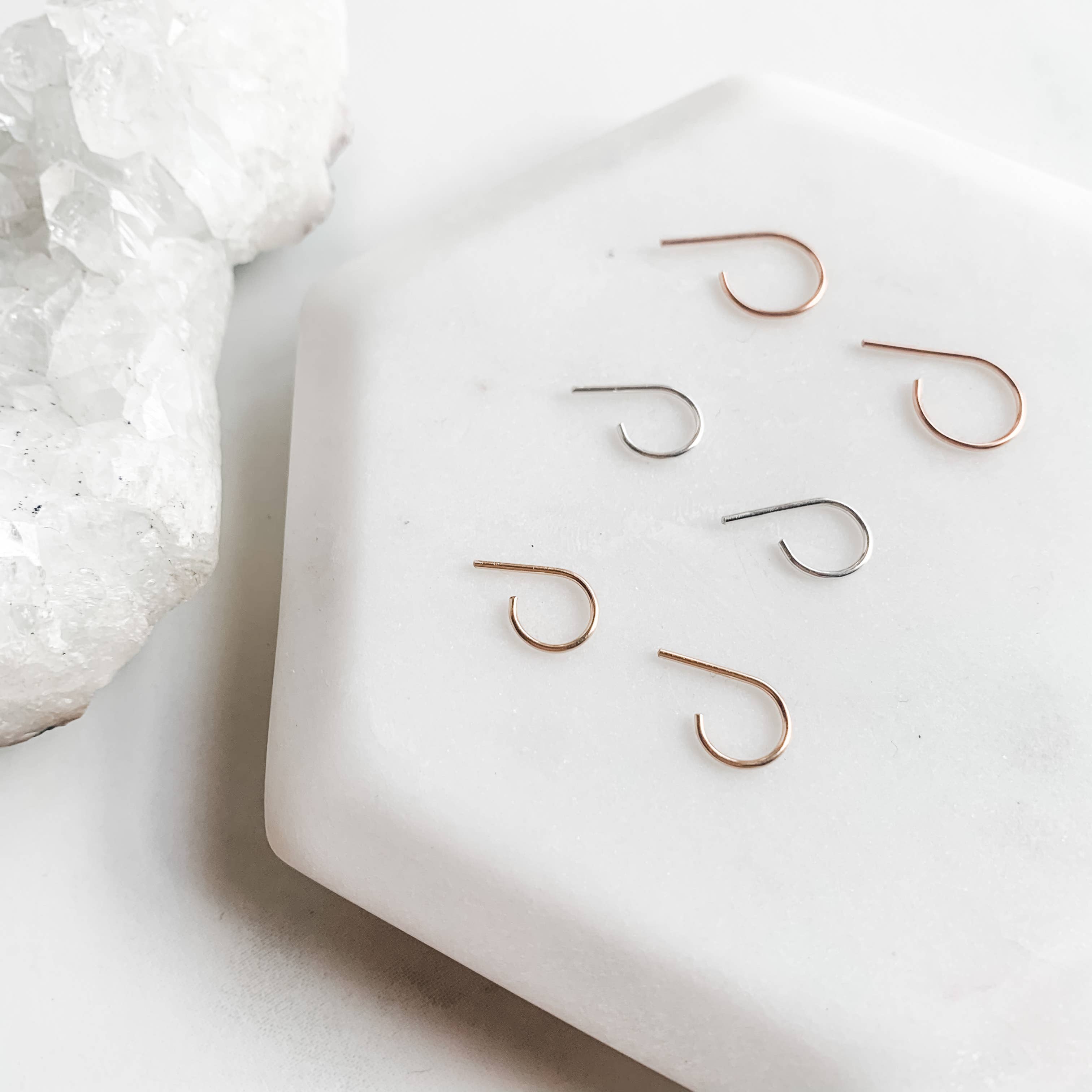 Red Giraffe Designs - Wholesale Huggie Earrings - Mini Wire Huggie Hoop Earrings10