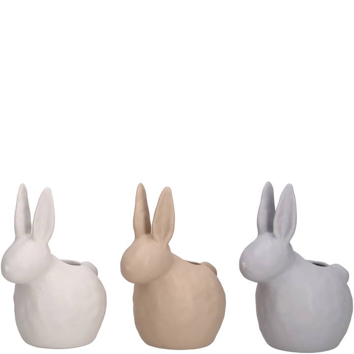 Coniglio in ceramica Liron seduto, 3 colori, D16cm, H19,5 per la vendita all'ingrosso da parte di Vosteen