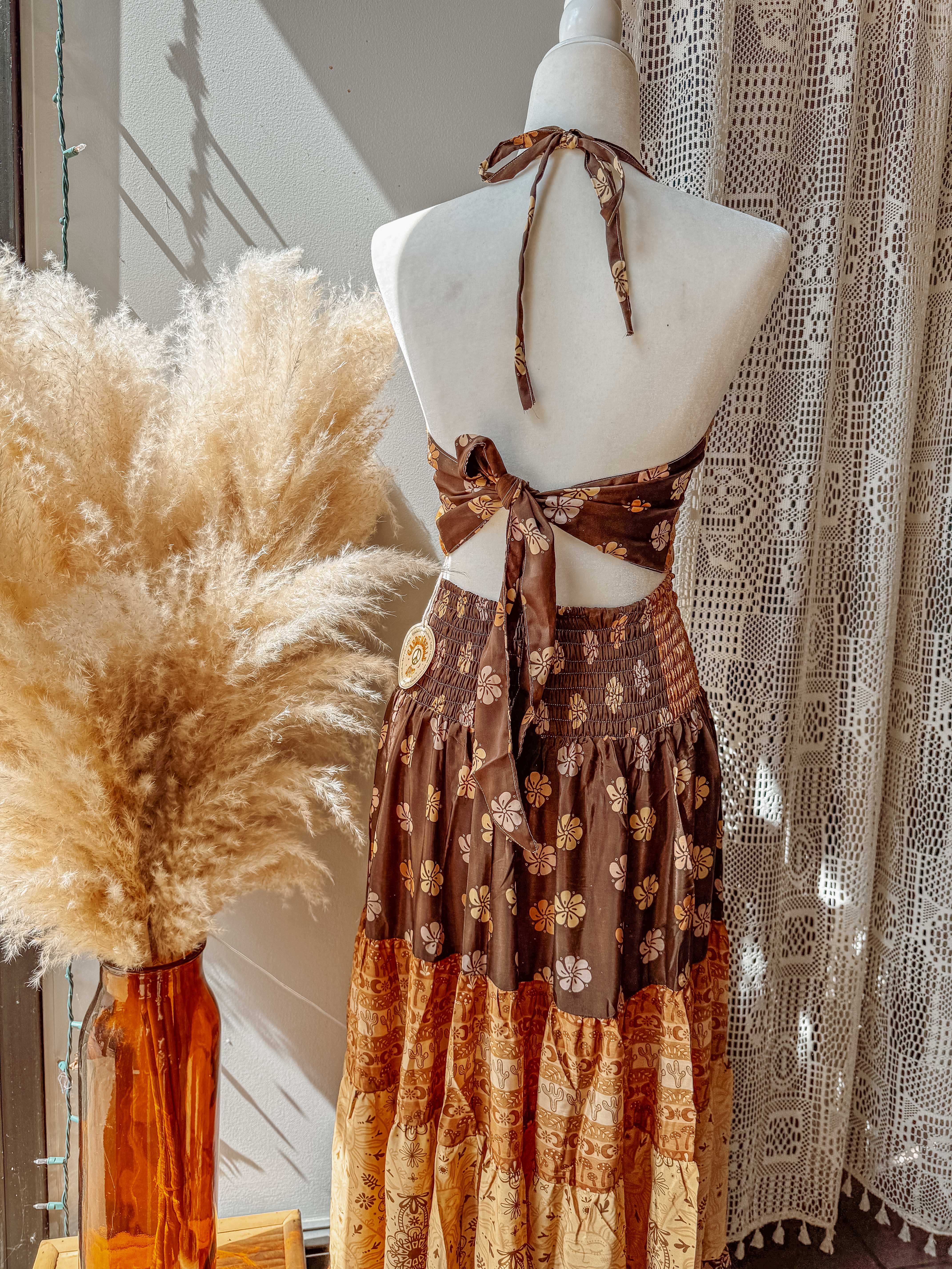 Gardenbelle Shop – Engroshandel Bralette - Dame – Beachy boho neutral ørken solhvervsprint bralette, bh-top1