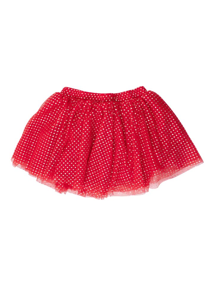 Red Girls Heart Of Gold Tulle Skirt for wholesale on Faire