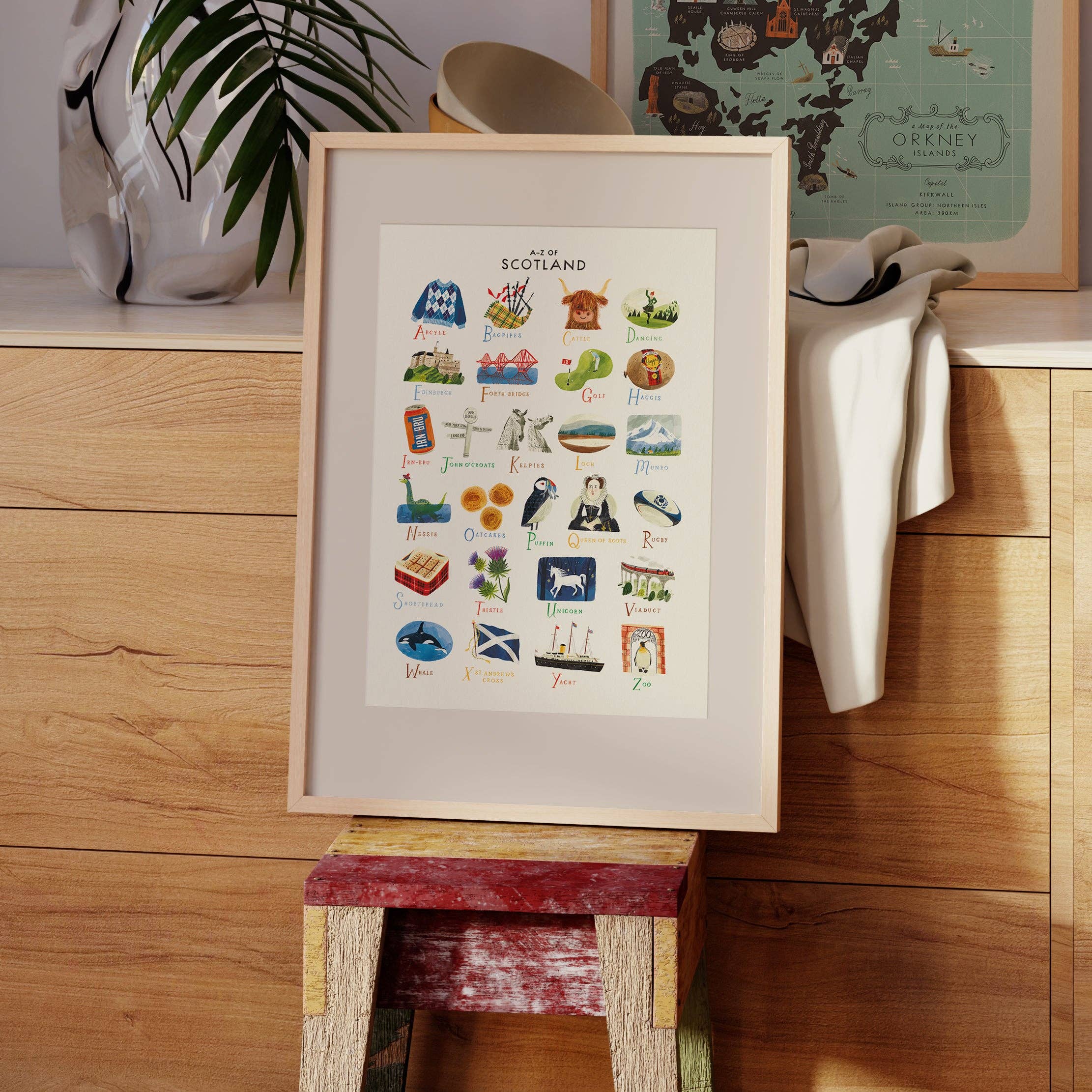 Oldfield Design Co – wholesale Art print – A-Z Scotland A3 Print1