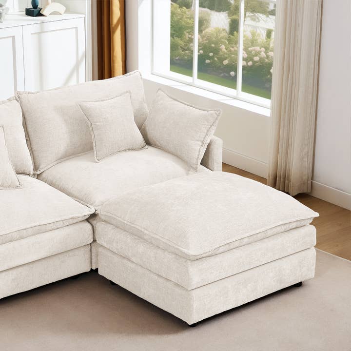 39F Inc. - Wholesale Sofa - Lunara 130" U-Shaped Sectional Sofa w 2 Ottomans,7 Colors38