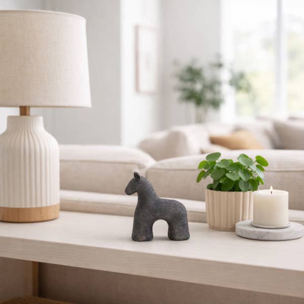 Sagebrook Home - Wholesale Decorative Figurine - Black 6 in. Cement Textured Horse Figurine1