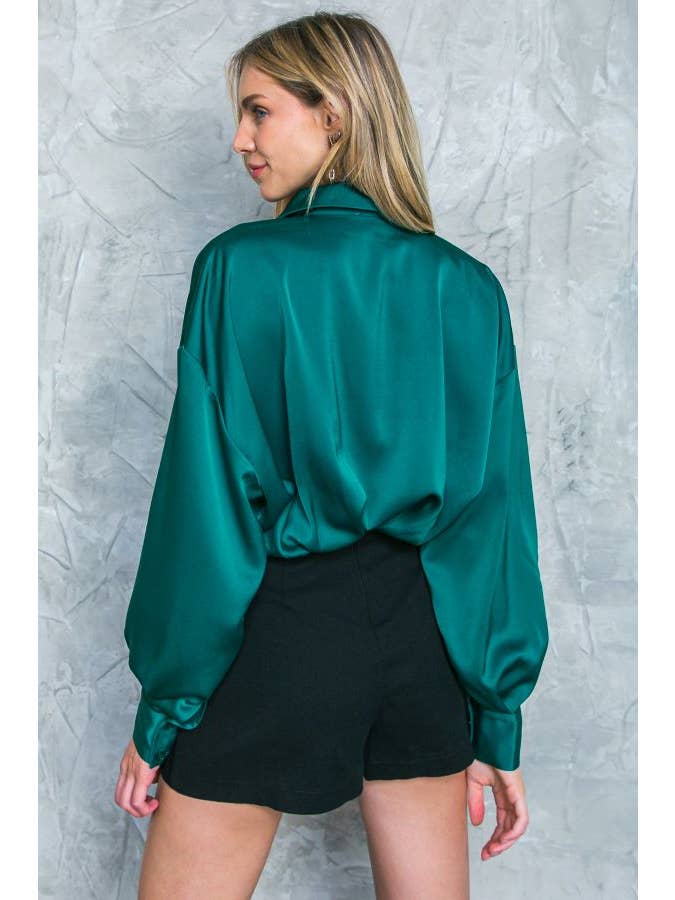 FLYING TOMATO - Wholesale Blouse - Women's - A solid woven top - IT12619-FW3