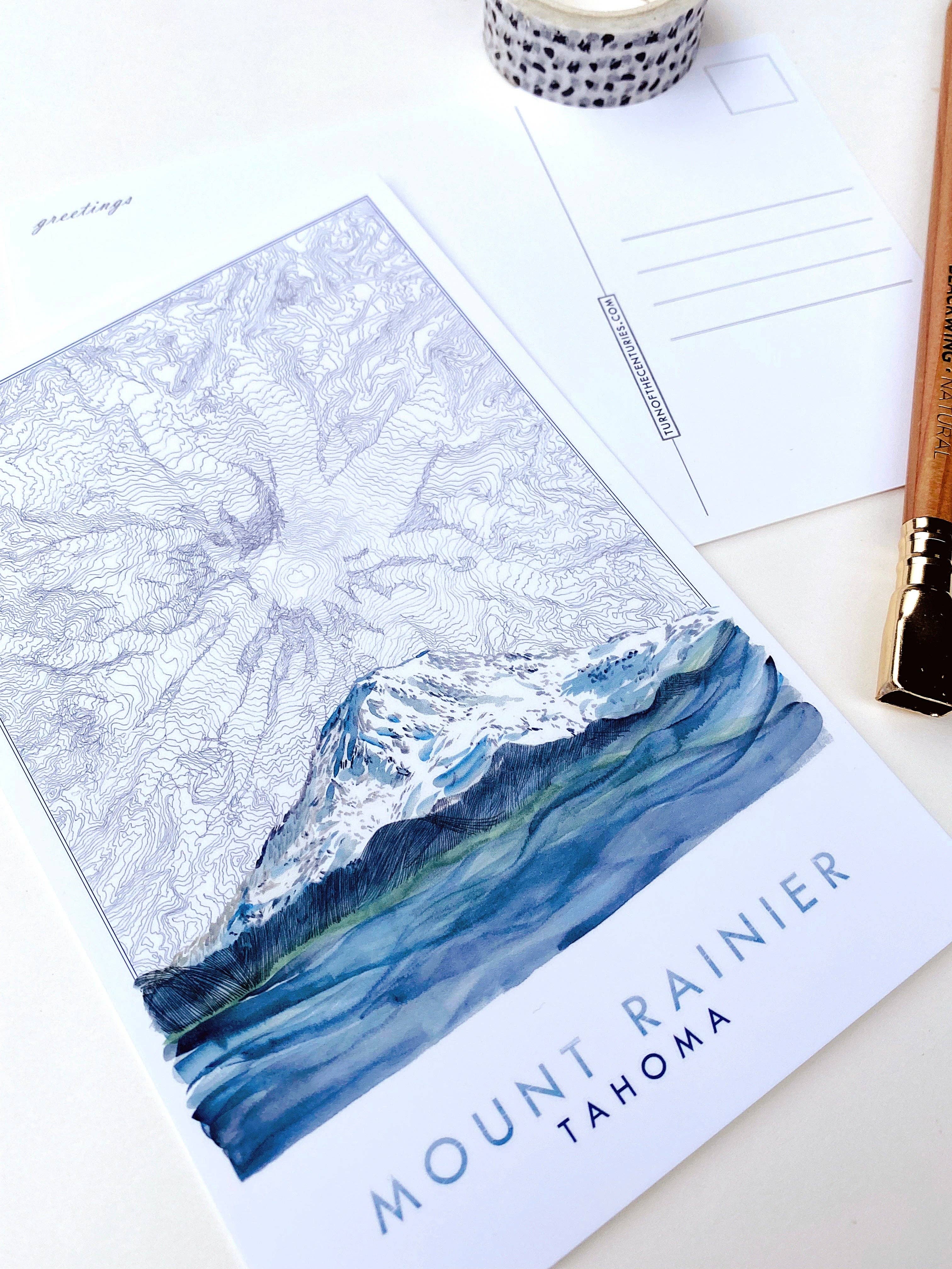 Turn-of-the-Centuries - Wholesale Postcard - MOUNT RAINIER, Tahoma, Washington Mountain Map Postcard3