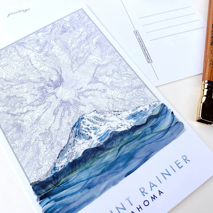 Turn-of-the-Centuries - Wholesale Postcard - MOUNT RAINIER, Tahoma, Washington Mountain Map Postcard3