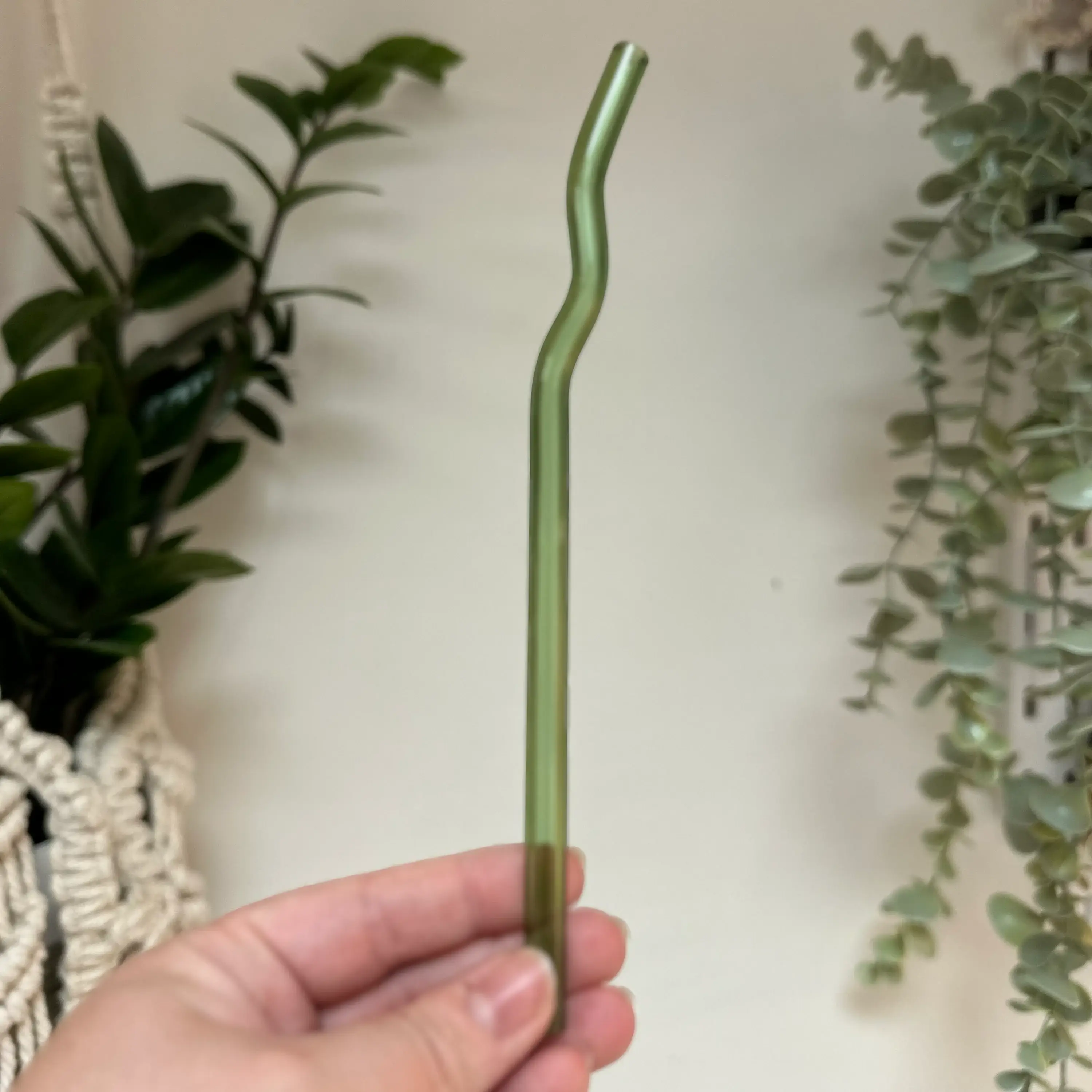 Powered By Daisies - Venta al por mayor Pajitas para beber - Pajita de vidrio ondulada de 7,8 pulgadas2