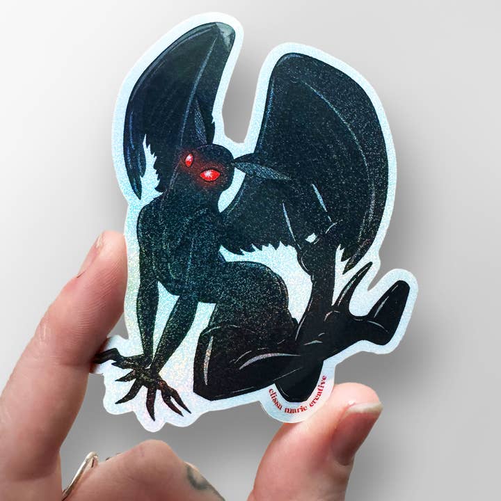 Elissa Marie Creative - Vente Autocollant - Autocollant MothThem | cryptide | mothman | bas de Noël1