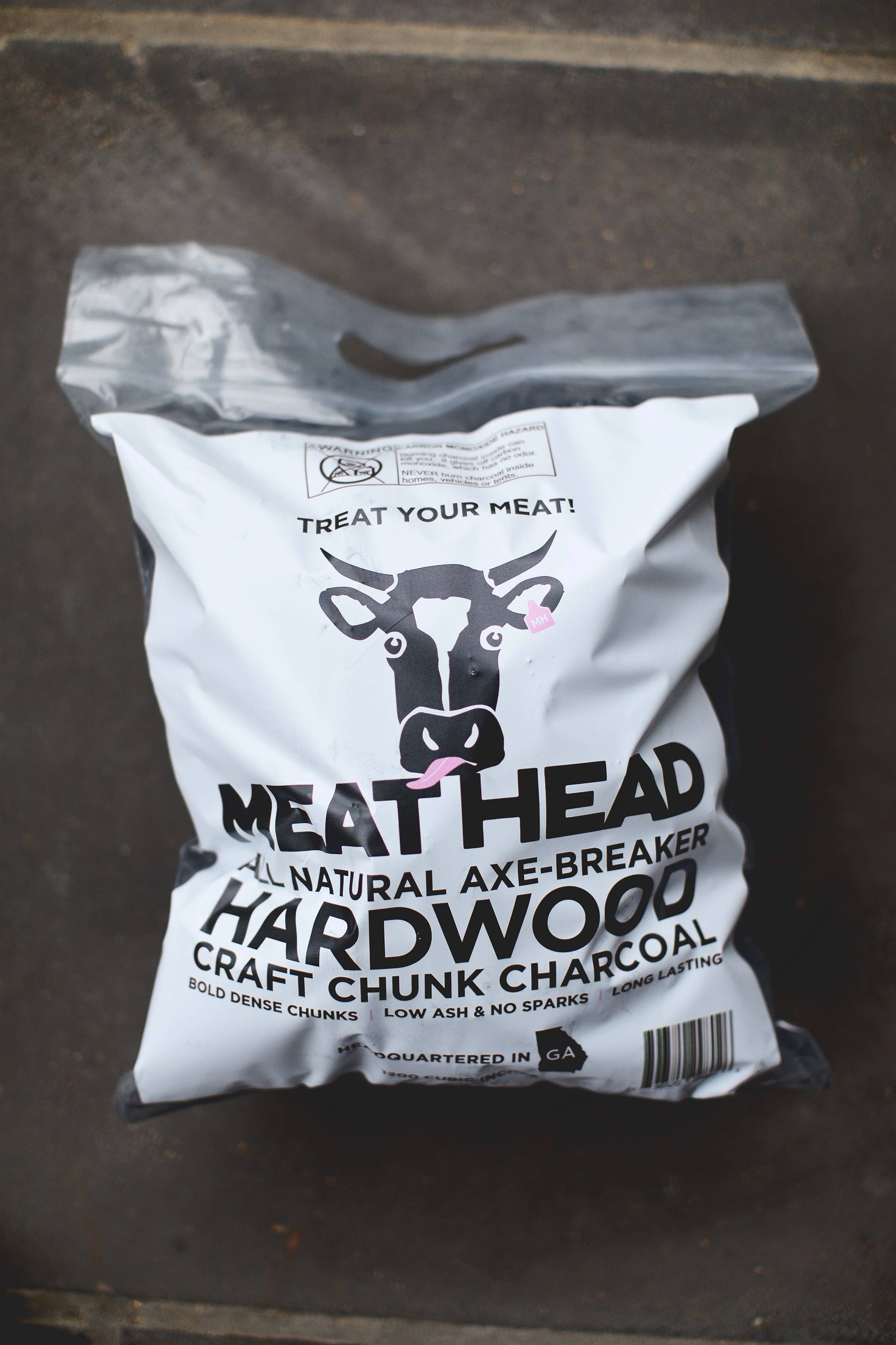 Meat Head Charcoal - Wholesale Charcoal - Hardwood Craft Chunk Charcoal - One Time Use Bag2