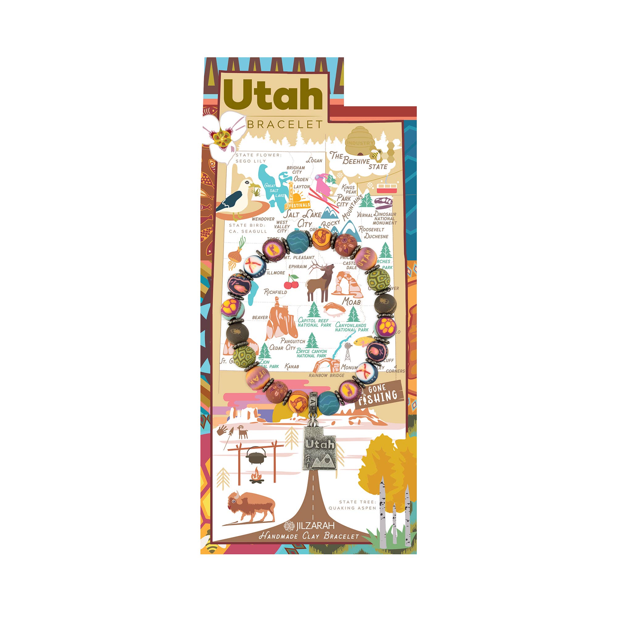 JILZARAH - Wholesale Charm/Dangle Bracelet - Utah Places We Love Bracelet2