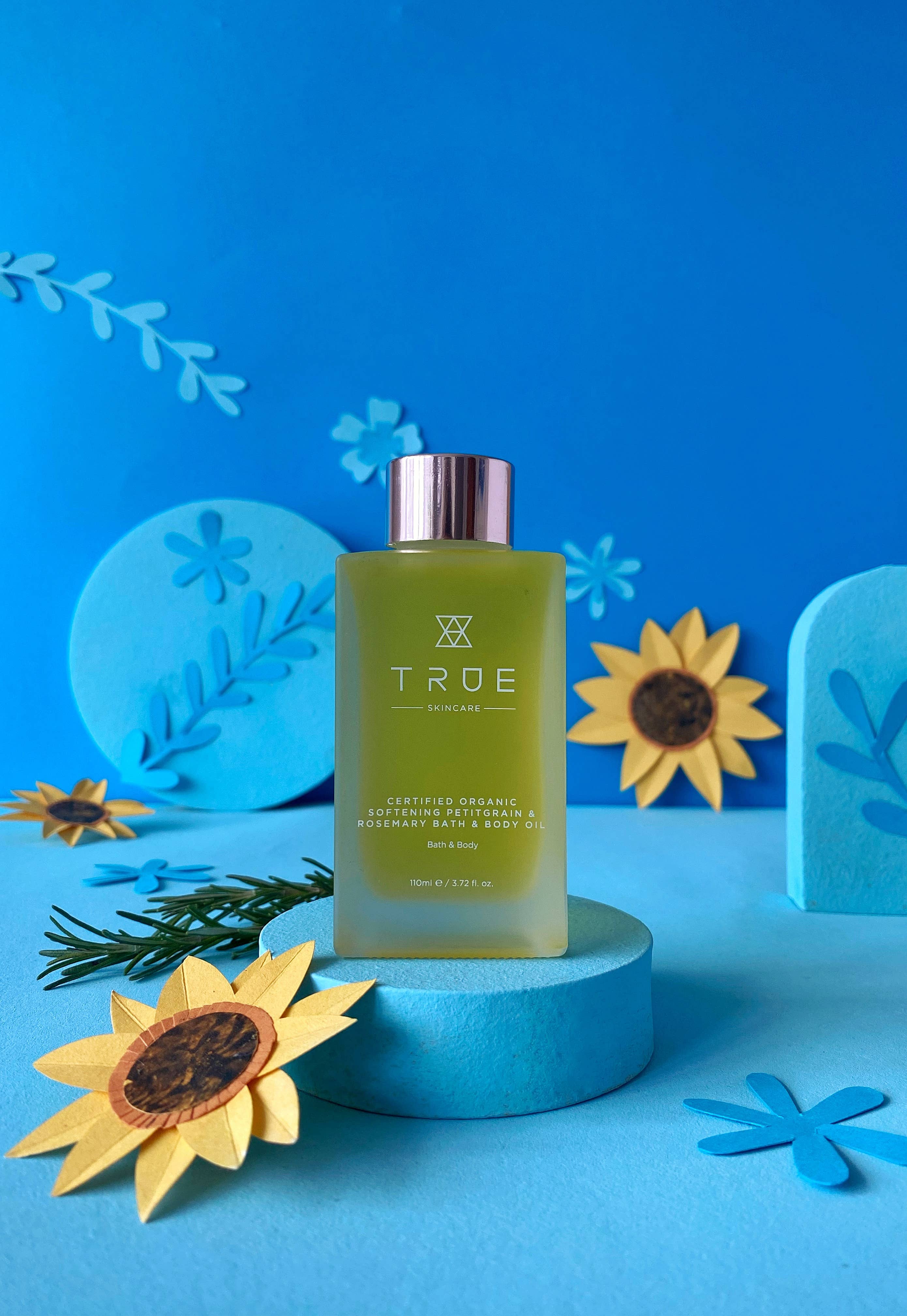 TRUE Skincare - Wholesale Bath/Body Oil - Organic Softening Petitgrain & Rosemary Bath & Body Oil2