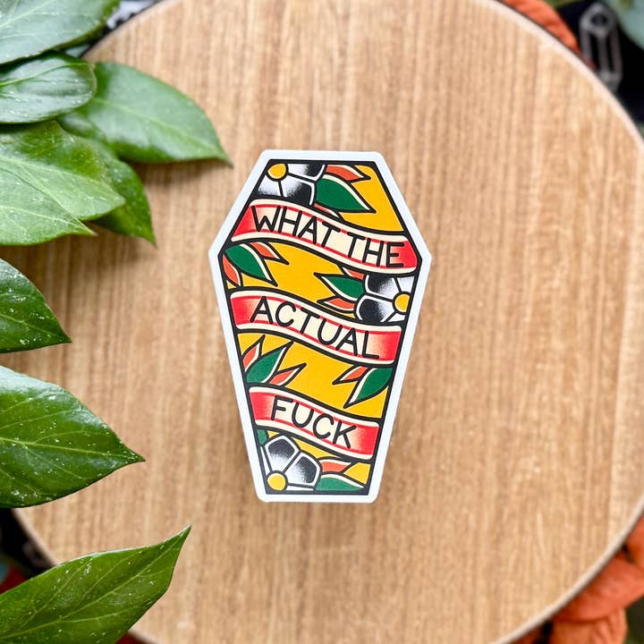 What the Actual F*ck, Matte Vinyl Sticker for wholesale by Mourning Breath Shoppe