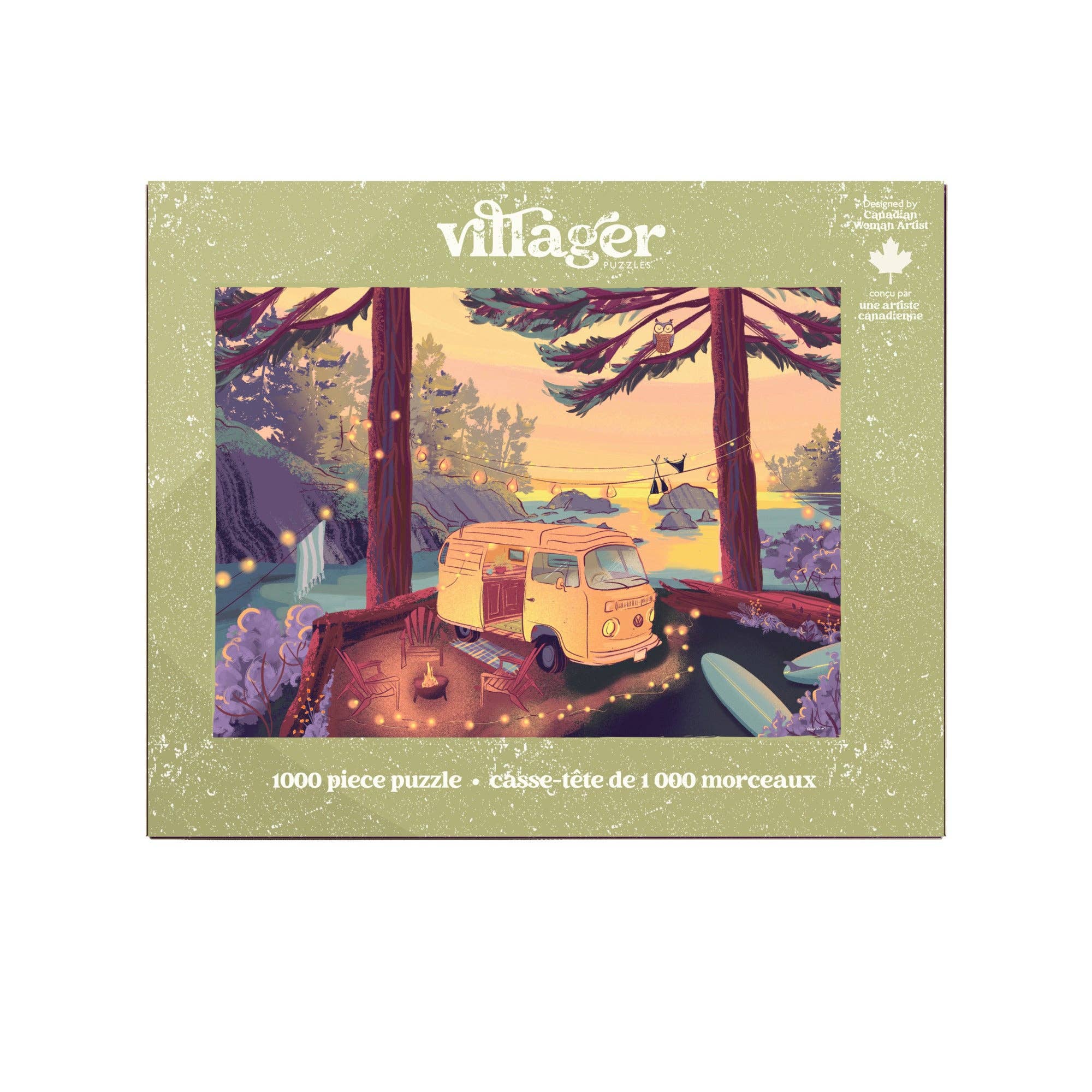 Villager Puzzles - Wholesale Puzzle - Adult - Twilight Campsite | 1000-Piece Puzzle | Designed in Canada1