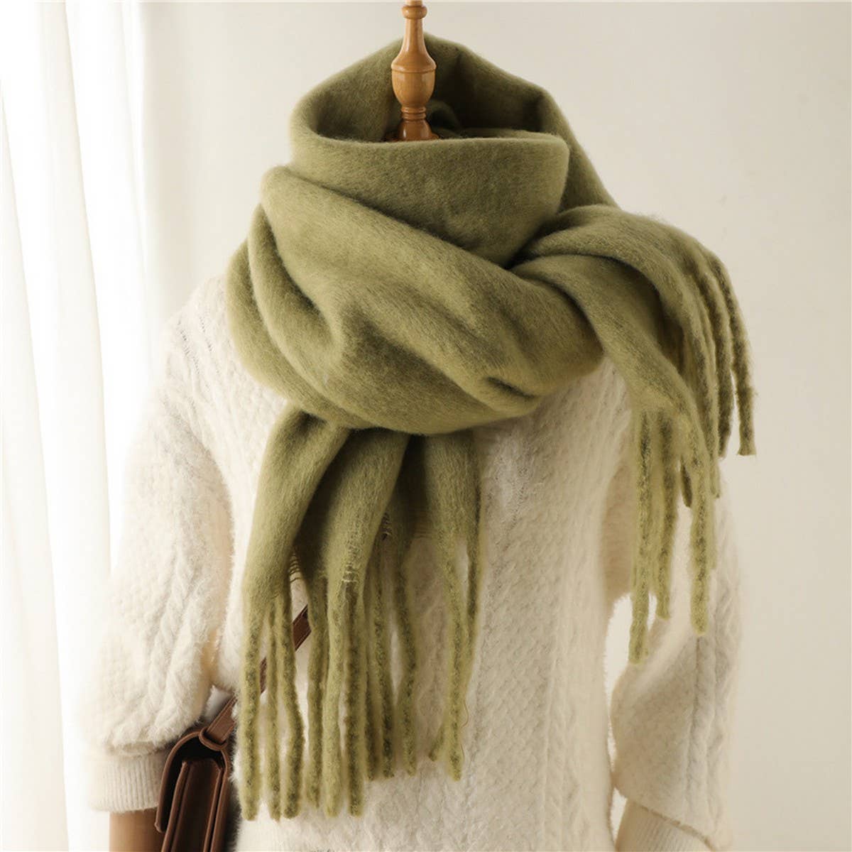 ACCITY - Wholesale Scarf - Women's - Mohair Tassel Scarf for Winter, Unisex Long Shawl_CWASC09657