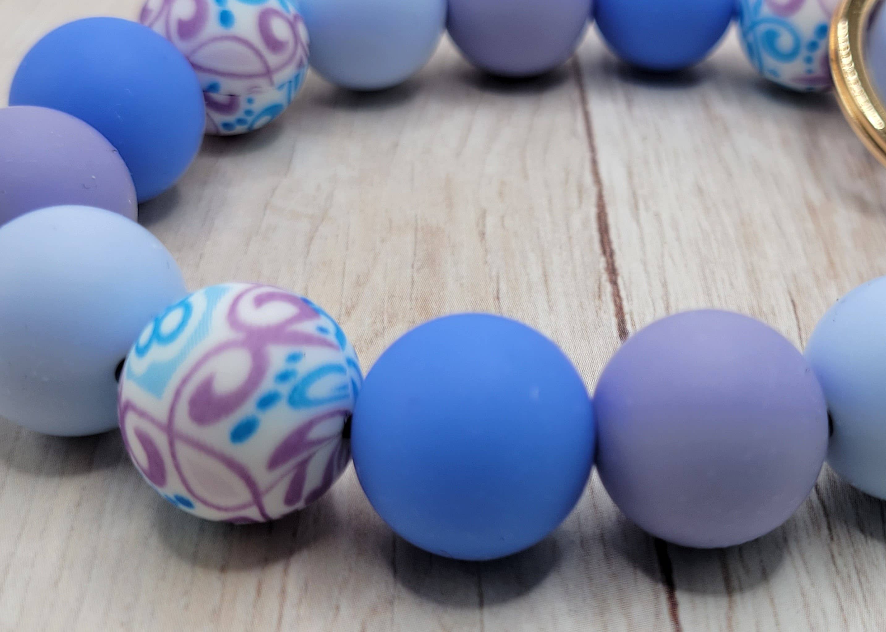 The Wristlet Bar - Wholesale Keychain Bracelet - A1 Purple Blue Swirl Wristlet1