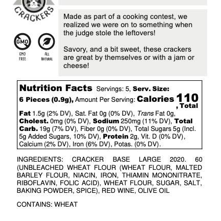 Jack's Crackers, LLC - Vendita all'ingrosso Cracker - Sacchetto sfuso per vino rosso da 15 once